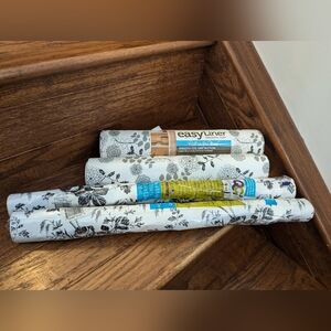 Contact Shelf Liner & Duck easy liner lot- 4 rolls Black & White Flower Toile